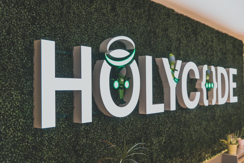 Holycode logo in the office