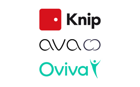 Knip, Ava and Oviva logos