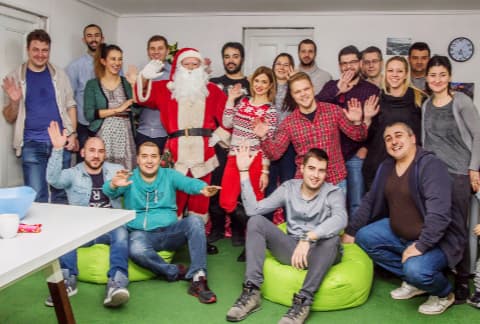 Santa visiting holycode team