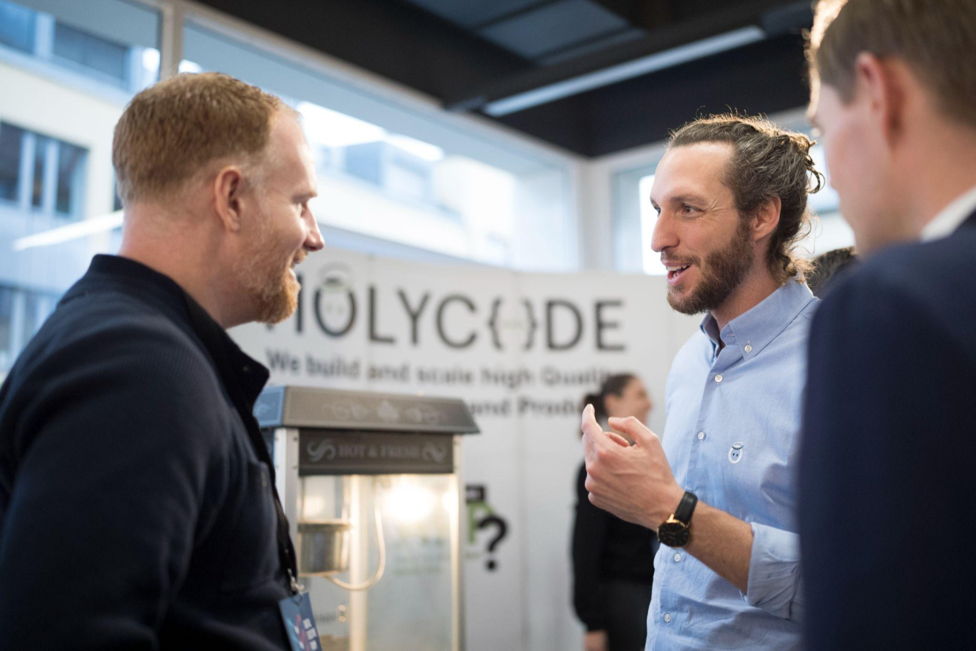 Networking with people at a conference