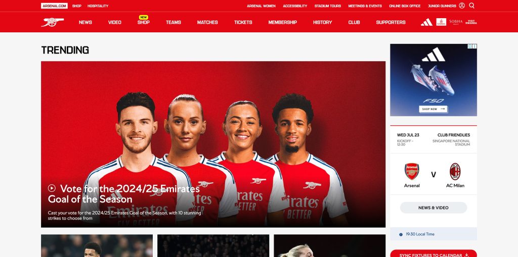 Arsenal FC website using Drupal