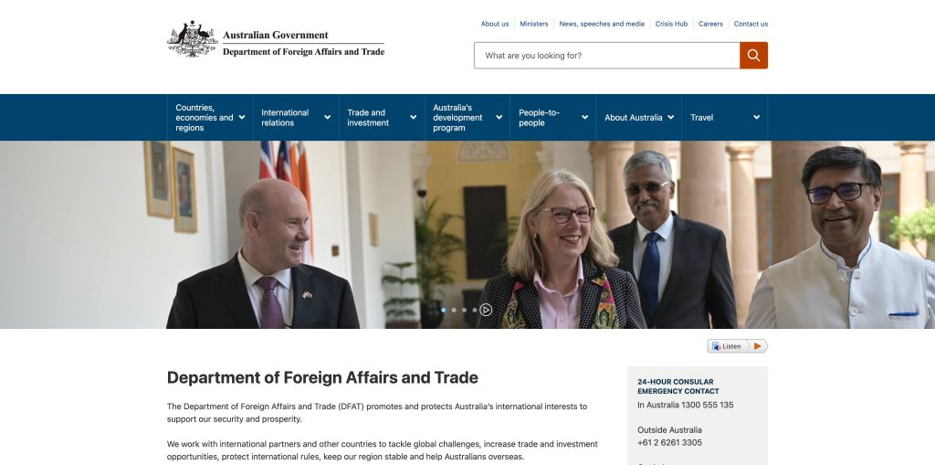 Australian Government website using Drupal