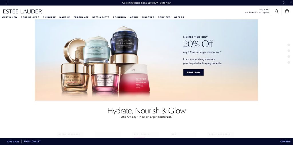 Estee Lauder website using Drupal
