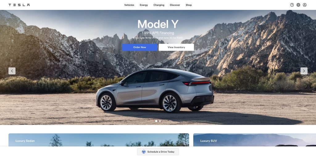 Tesla website using Drupal