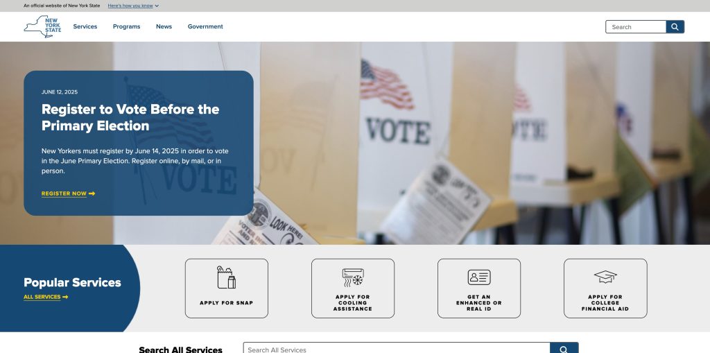 NY State website using Drupal