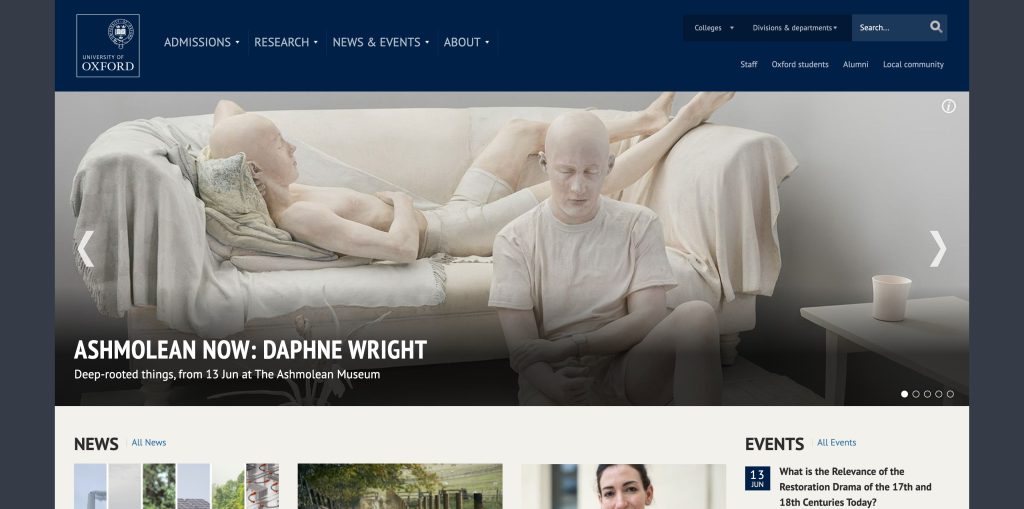 Oxford University website using Drupal