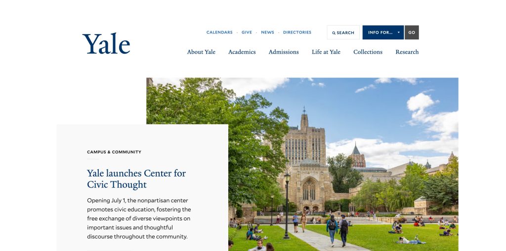 Yale website using Drupal
