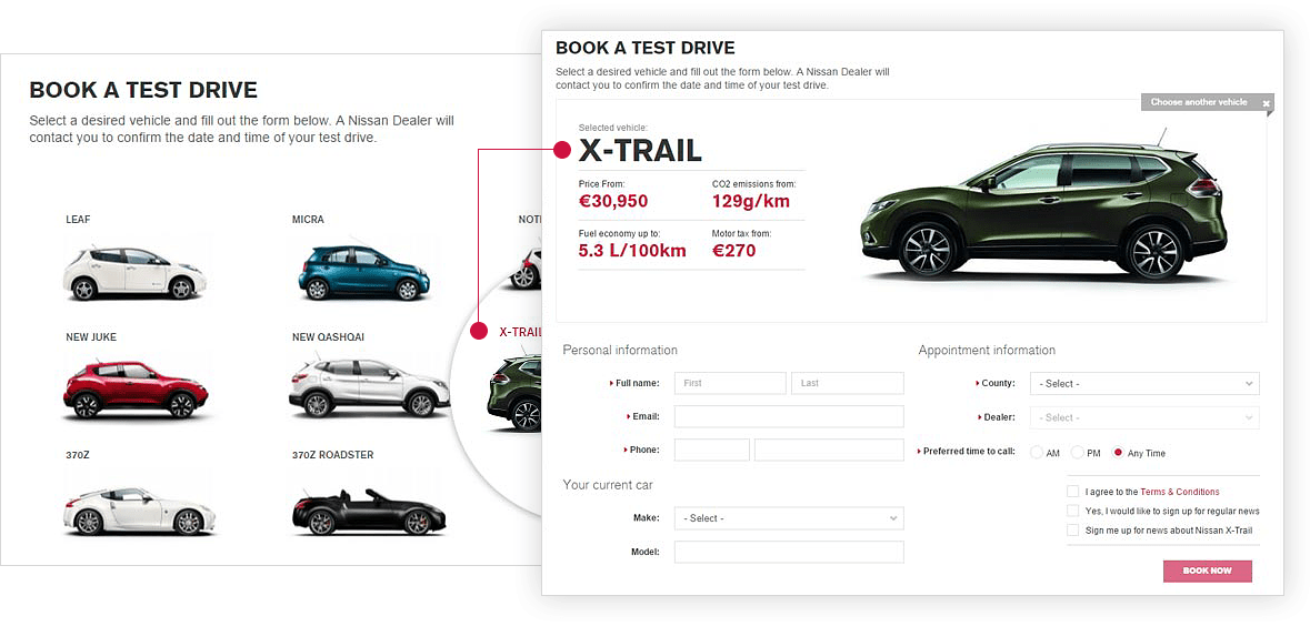 Nisann web app screenshot