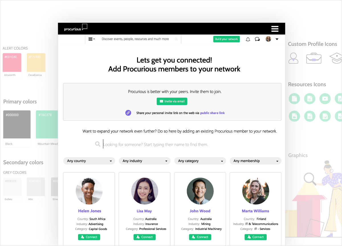 Procurious webapp screenshot