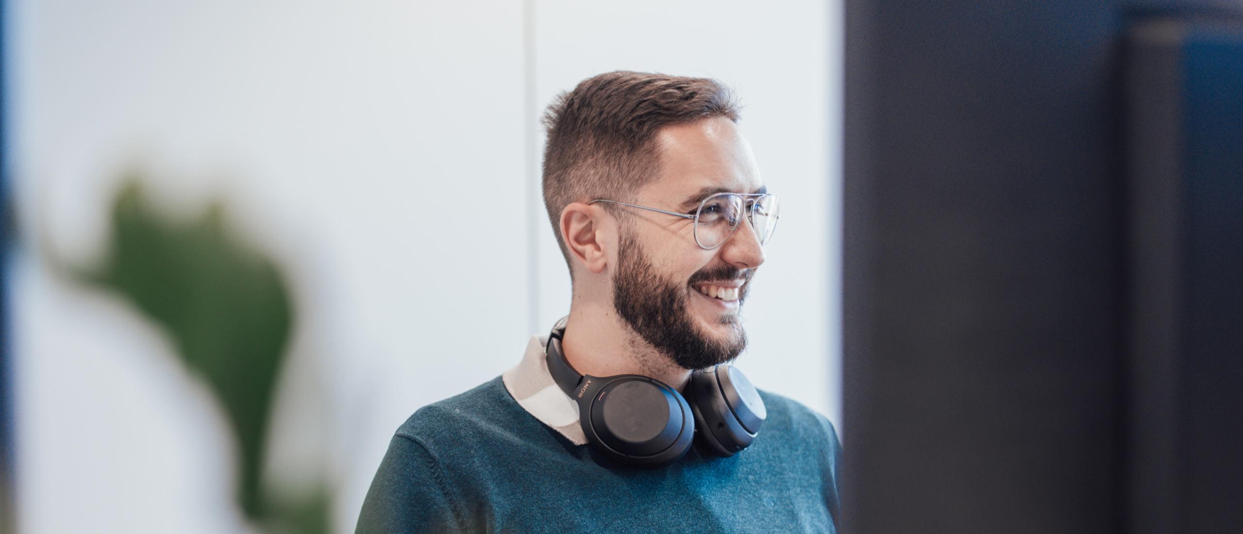 happy developer working